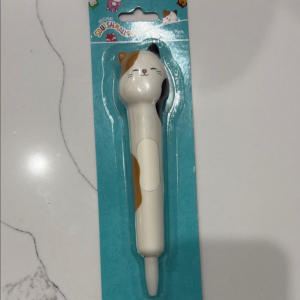 Squishmallows , squishy, pen, calico cat new